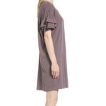 Current/Elliott Current Elliot Mauve Ruffle Roadie Tshirt Dress Photo 7