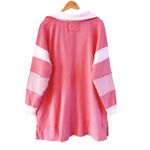 Free People  We The Free Pink Clean Prep Polo Long Sleeve Oversized Size M Photo 3