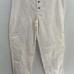 Sundance Jolienne Twill cargo joggers white size 12 relaxed fit exposed buttons Photo 0