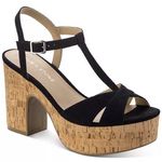 Sun+Stone Jillien Platform Block Heel Dress Sandals in Black, Size 11 New in Box Black Photo 0