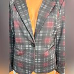 Suzy Shier  Black and Gray Plaid Blazer Photo 2