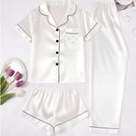 white silk pajama set Photo 0