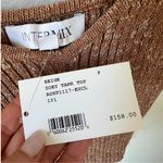 Intermix NWT  Zoey Metallic Rib Knit Tank Top in Beige Photo 5