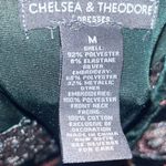Chelsea & Theodore Green Velvet Embroidered Tassel Dress Size M Photo 4
