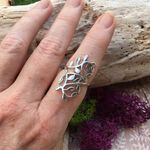 Sterling Silver Extravagant Leaves Ring Silver Photo 2