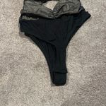 Lulus  Number One Fan Black/Gold Mesh Knotted Bodysuit SIZE M Photo 2