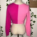 Wild Fable Two Tone Pink Cropped Button Front Longsleeve Photo 2