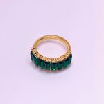 Boutique Gold Ring Green Baguette Cut Stones Photo 5