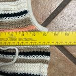 Say What? Say what? Cream and brown striped crochet dress with lace up detail size… Photo 2