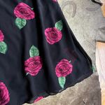 Betsey Johnson Black And Pink Floral Rose Print Slip Dress Photo 2