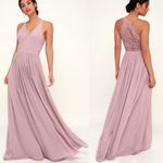 Lulus Love Spell Lace-Back Maxi Dress in Dusty Lavender Size Medium Photo 1