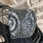 Charming Charlie  Sequin Beaded V Neck Black Top Photo 3