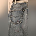 RE/DONE REDONE Blue Relaxed Crop Red Paint Splatter Women’s Cotton Denim Jeans Size 24 Photo 8