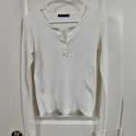 Brandy Melville  Cream Long Sleeve Henley Top Photo 0