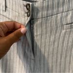 J.Jill Linen Stretch Gray Pinstriped Straight Leg Pants Size 8 Lightweight Photo 4