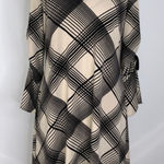 Gabby Skye Women’s  Black & Tan Criss Cross Pattern Anywhere Bell Cuffs Dress 4 Photo 0