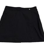 Athleta Wrap Front Athletic Skort Solid Black Pockets Mid Rise Size 4 Stretch Photo 0