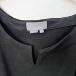 Anthropologie [] Black Faux Leather Tie Waist Short Sleeve V-Neck Top Sz Small S Photo 7