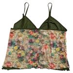 No Boundaries Vtg Y2K XL Mesh Floral Babydoll rosette Cottagecore Top Fairy Grunge Festival Photo 1