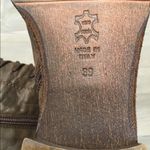 FATTE A MANO PER KING TALL BROWN LEATHER LACE UP RIDING COMBAT MOTO BOOTS, NEW Size 9 Photo 5