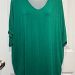 24/7 by Maurices Green V Neck Dolman Sleeve Tunic Top Plus XL Casual Oversized Photo 0