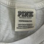 PINK - Victoria's Secret White Tank Top with Silver Sequin Letters Photo 1