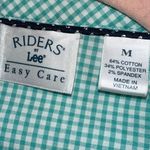 Riders By Lee Green & White Checkered Butyon Down Long Sleeve Shirt Photo 4