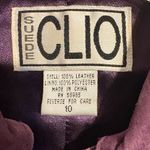 Vintage Clio Women's Deep Purple Leather Jacket Size 10 Photo 1