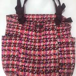 Vera Bradley Hadley Tote Purse Bag Pink Plaid Picnic Boho Art VBL16 Tweed Photo 1