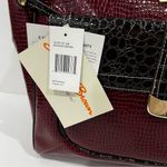 Samantha Brown Burgundy Brown Glazed Croc Embossed Travel Tote Bag Carry Photo 14