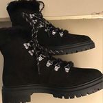 J.Crew women black suede fur hiking boots US 7 Photo 0