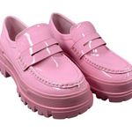 Liliana Pink Chunky Platform Loafers By Women Size 7 Shiny Shade of Pink Slip On Photo 0