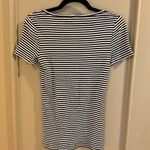 J.Crew  Black and White Striped Crew Neck Short Sleeve 100% Cotton Tee Top Small Photo 6
