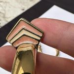 Trifari Signed  Enamel Hoop Clip On Earrings Gold Tone Photo 1