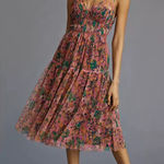 Anthropologie  Maeve Navy Pink midi Dress size XL Photo 0