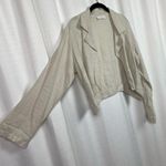 Bryn Walker Beige Linen Cropped Open Front Jacket Sz.M Photo 4