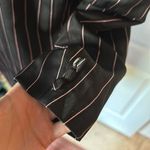 VTG DEN ZEL PARIS BLACK & PINK STRIPE LONG BLAZER MOB WIFE Photo 4