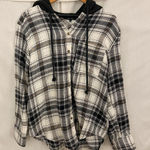 Love Tree Plaid Hooded Button Down Shirt Photo 0