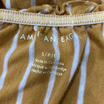 American Eagle ⭐️  mustard yellow striped shirt in size small Photo 3