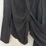 Princess Polly  NEW Everleigh Black Front Tie Collared Blouse Top Photo 9