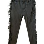 IRO  Grey Straight Leg High Rise Fringe Raw Hem Size 28 Jeans. Photo 9