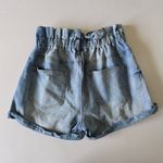 Almost Famous Crave Fame High-Rise Paperbag Waist Denim Shorts Size Large Photo 7
