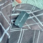 Ellen Tracy Dark Brown and White Silk Scarf Photo 3