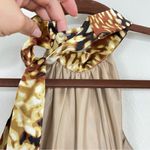 Boston Proper  VTG Animal Print Silk‎ Satin Halter Dress Size 10 Photo 7
