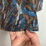 Nic+Zoe Blue & Brown Cowl Neck Lightweight Abstract Print Sweater Size L Photo 6