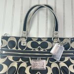 Coach Y2K Vintage Signature Tote Purse Black Silver Trim Photo 2