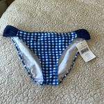 Lauren James Women's M Blue And White Gingham Check Hipster Bikini Bottom New Photo 0