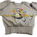 Disney NWT Alice In Wonderland Heather Gray Smocked Hem Sweatshirt Top Sweater New Photo 3