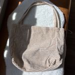 Woven Tote Bag, Crochet Style Knit, Textured, Shoulder Bag Tan Photo 4