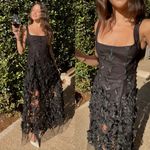 Show Me Your Mumu NEW NWOT  Stephanie Dress Black 3D Floral Embroidery Photo 0